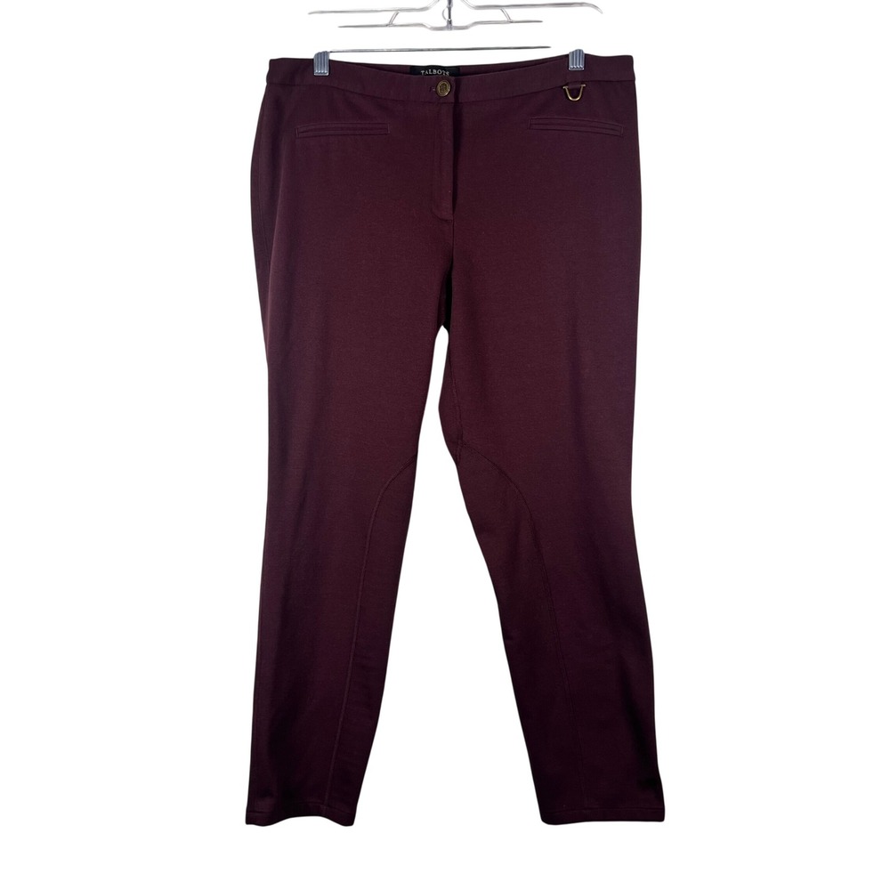 Talbots Dalton Pants Womens Burgundy Ankle Length Petite 12P